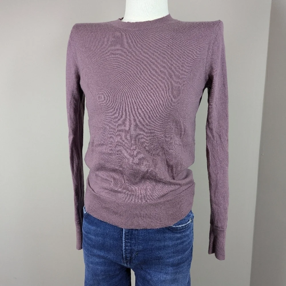 Uniqlo Extra Fine Merino Wool Crewneck Sweater – Mauve Purple Long Sleeve XS - Picture 1 of 7